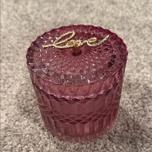 Pink 'Love' Glass Decorative Jar - Home Accents